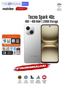 Tecno Spark 40c - 4GB RAM - 128GB Storage - Easy Monthly Installments - PTA Approved - 1 Year Official Warranty - The Original Bro Mobiles - TOB70